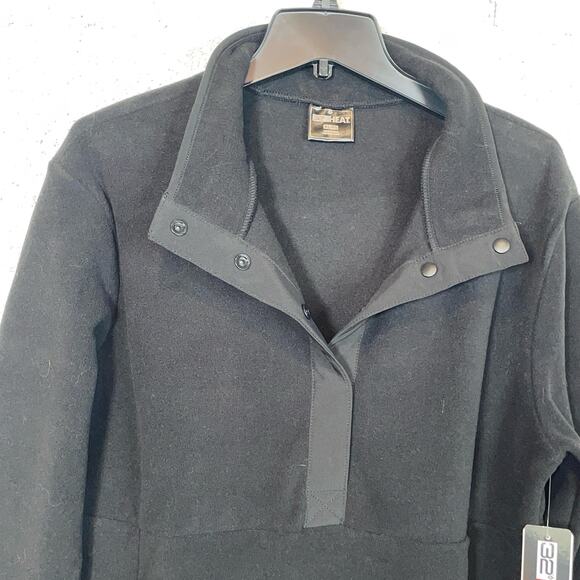 32° Degrees Women's Fleece Half-Snap Top - Black XL - Picture 4 of 8